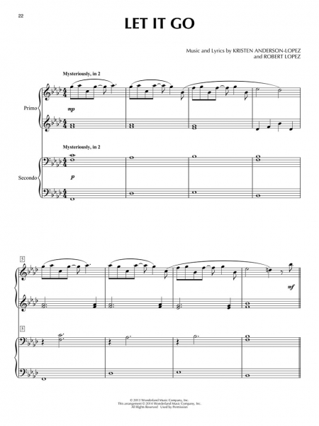 Frozen Piano Duet Play-Along Volume 44