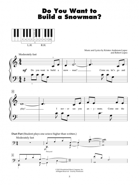 Frozen Five Finger Piano