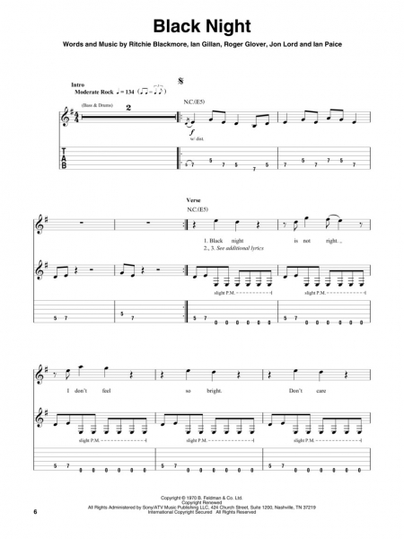 Deep Purple Guitar Play-Along Volume 190