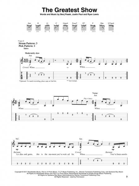 The Greatest Showman Easy Guitar