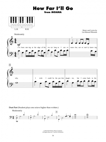 Disney Latest Movie Hits Five Finger Piano