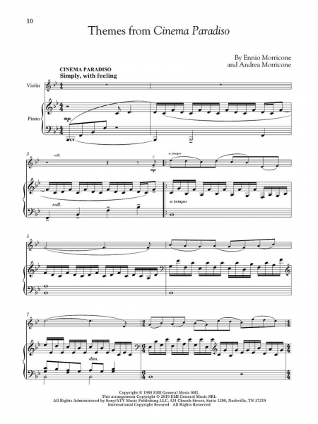 Movie Themes for Violin and Piano