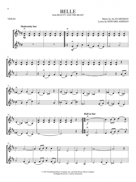 Movie Hits for Violin Duet