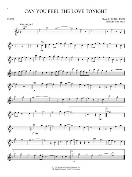 The Lion King for Flute+Online Audio