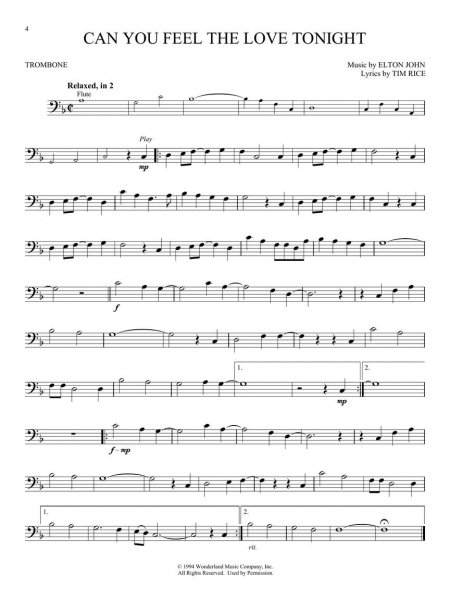 The Lion King for Trombone+Online Audio