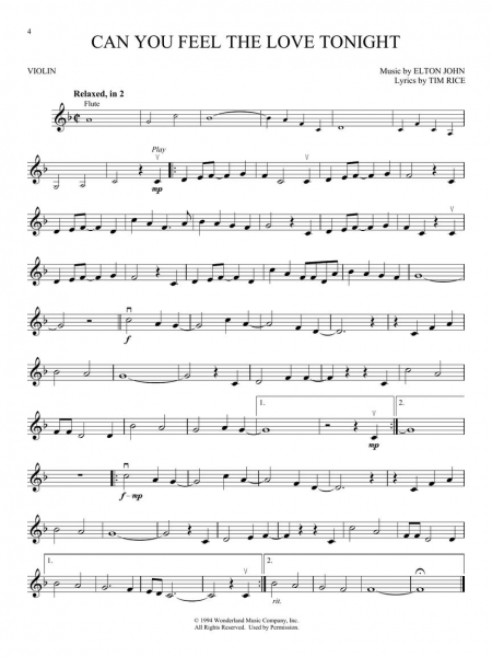 The Lion King for Violin+Online Audio