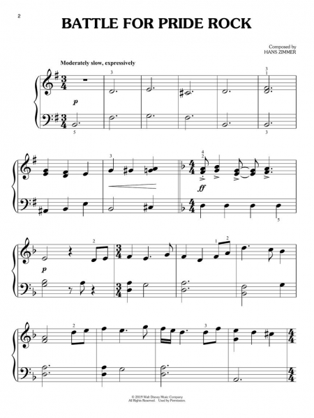 The Lion King Big Note Piano