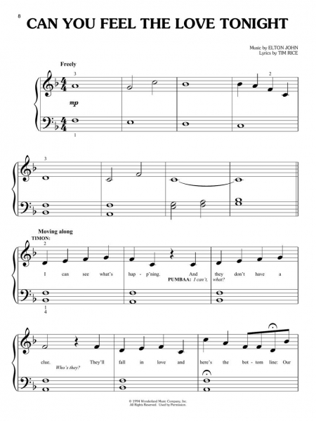 The Lion King Big Note Piano
