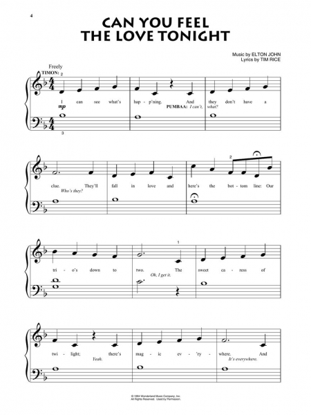 The Lion King Beginning Piano Solo