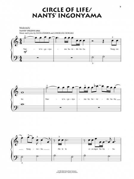 The Lion King Beginning Piano Solo