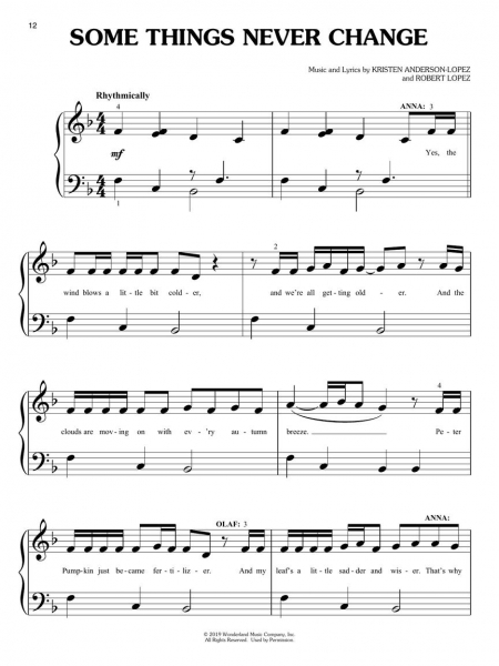 Frozen 2 Big-Note Piano
