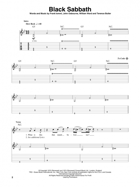 Black Sabbath Guitar Play-Along Volume 67
