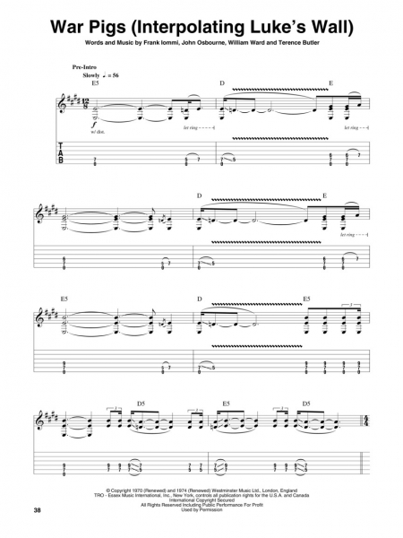 Black Sabbath Guitar Play-Along Volume 67