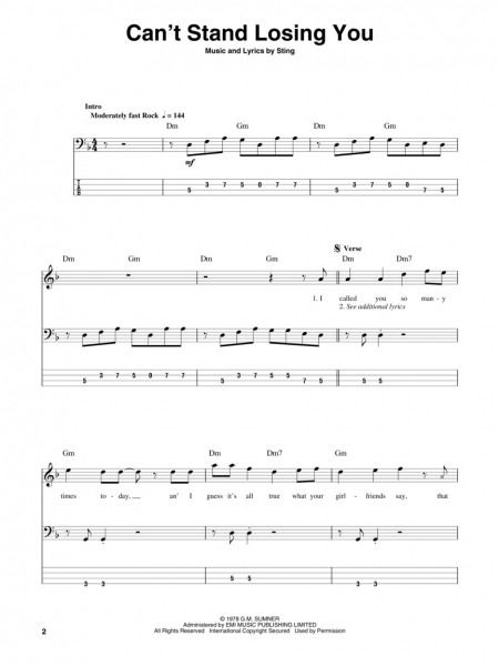 The Police Bass Play-Along Volume 20