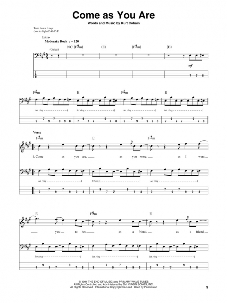 Nirvana Bass Play-Along Volume 25
