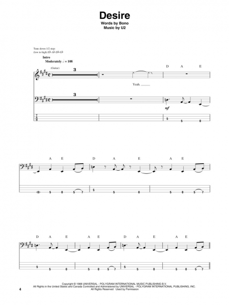 U2 Bass Play-Along Volume 41