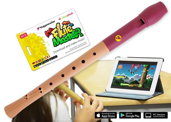 Flute Master (App) mit Holz-Kunststoff Blockflöte (bar. GW)