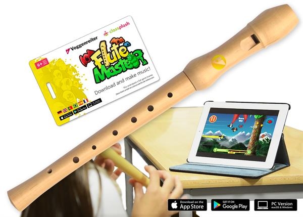 Flute Master (App) mit Ahorn-Blockflöte (dt. GW)