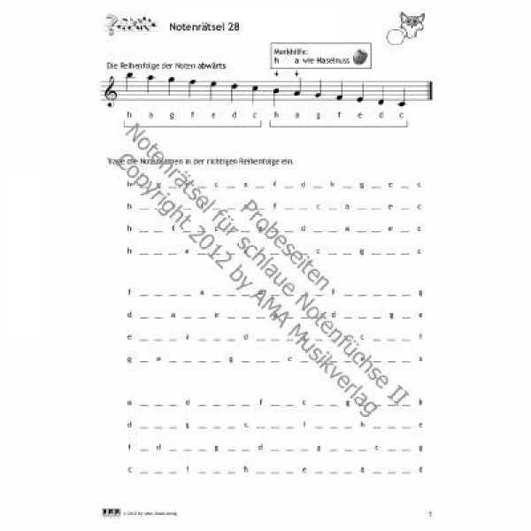 Notenrätsel für schlaue Notenfüchse. Band 2