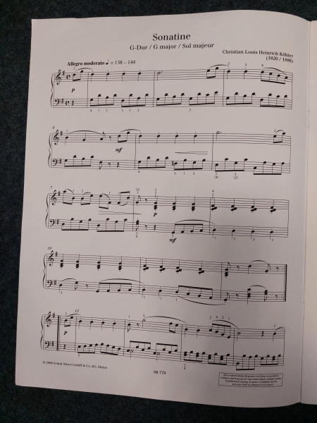 Köhler Sonatine G-Dur Einzelausgabe