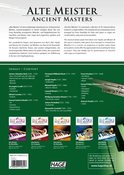 Alte Meister für Querflöte und Klavier/Orgel