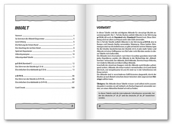 Voggenreiter Ukulelen-Grifftabelle