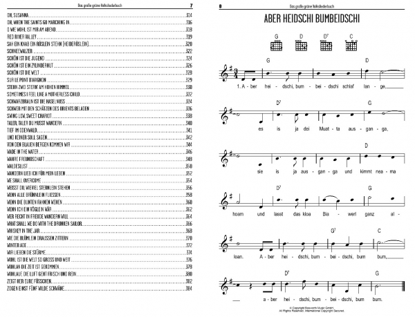 Das große grüne Volksliederbuch Gitarre