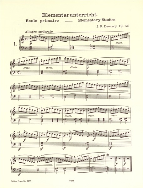 Elementarunterricht op 176 Klavier Duvernoy