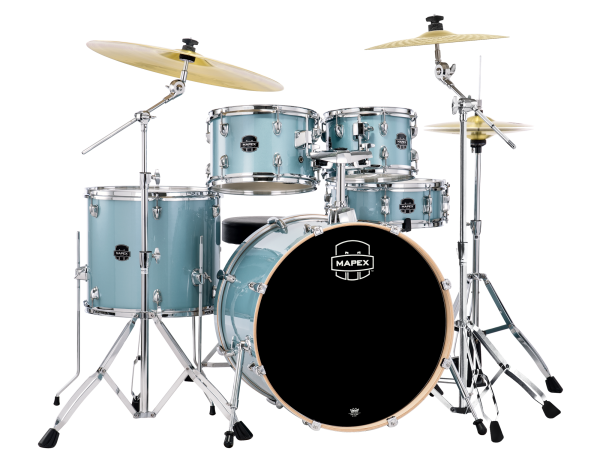 MAPEX Komplettset, Venus, Stage, Aqua Blue Sparkle , inkl. ZILDJIAN Beckenset