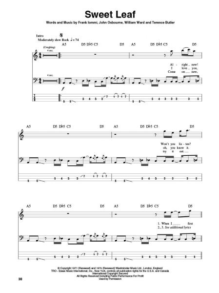 Black Sabbath Bass Play-Along Volume 26