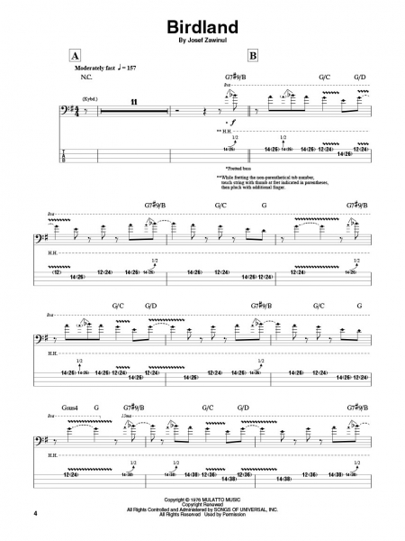 Jaco Pastorius Bass Play-Along Volume 50