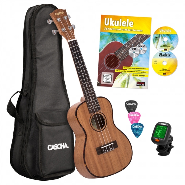 Cascha Premium Mahagoni Konzert Ukulele Bundle