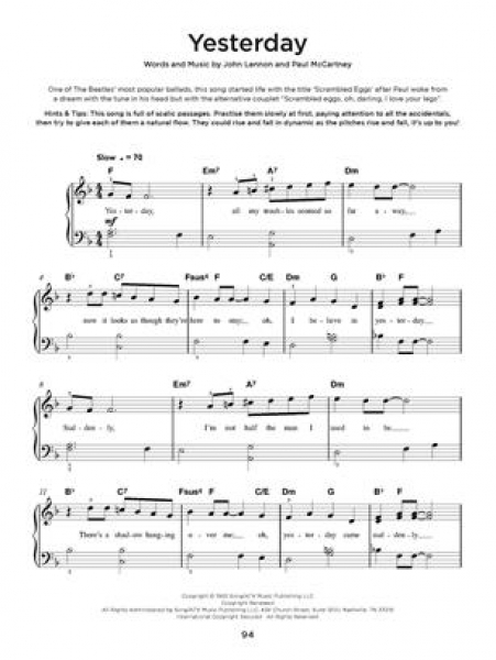 Really Easy Piano: 40 Beatles Hits