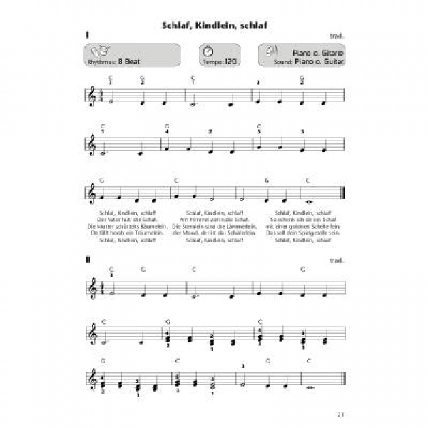 Die Taste 1 Keyboardschule